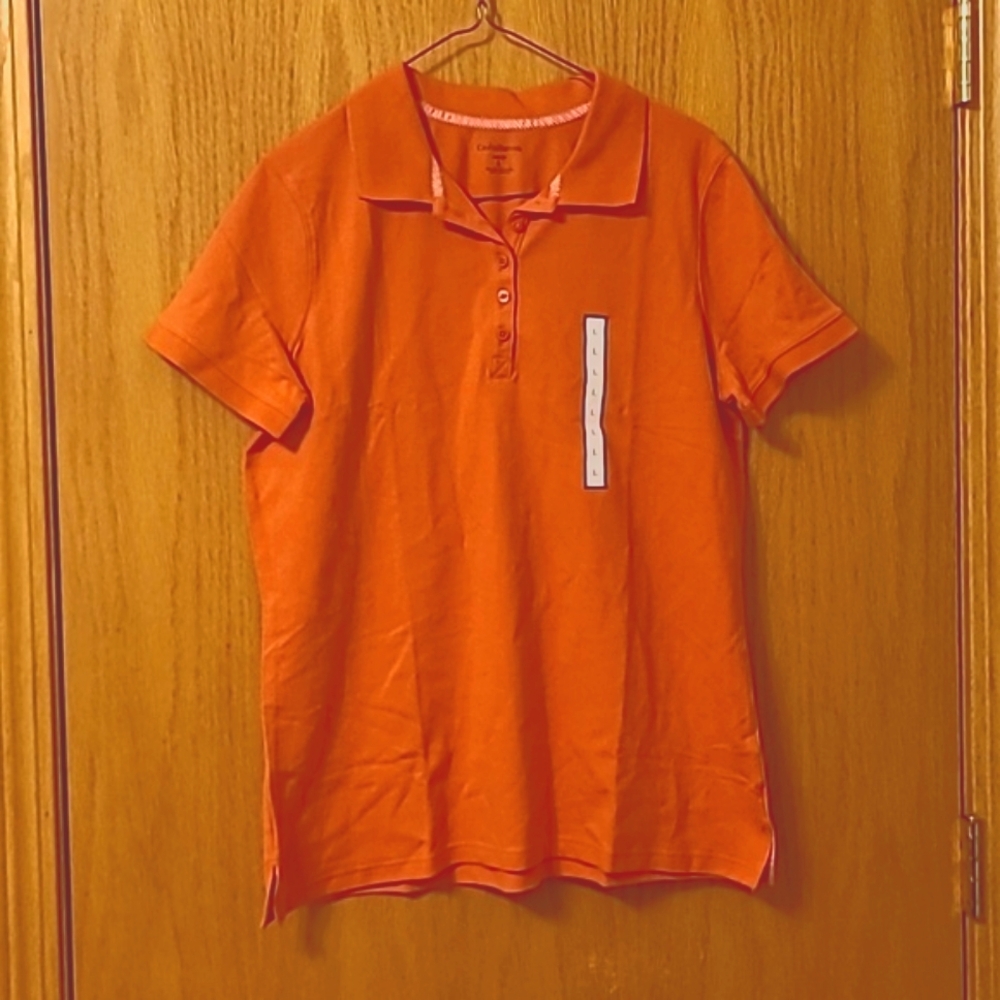NWT Croft & Barrow Orange Polo Size Large
